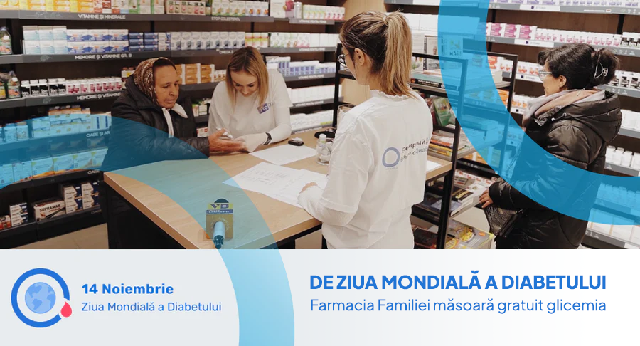14 noiembrie, Farmacia Familiei măsoară gratuit glicemia