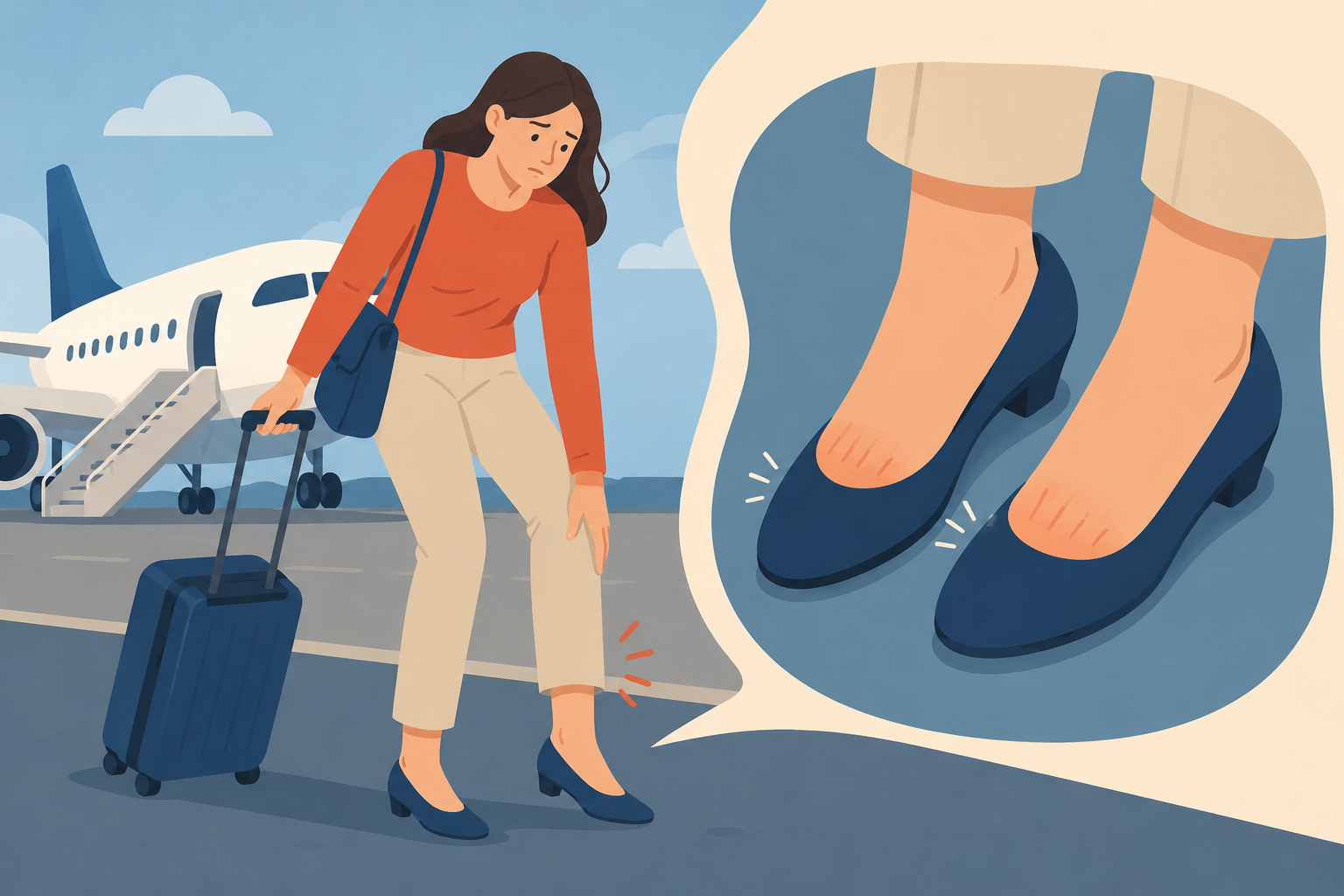 Senzația picioarelor grele. Ai coborât din avion și parcă încălțămintea s-a micșorat?