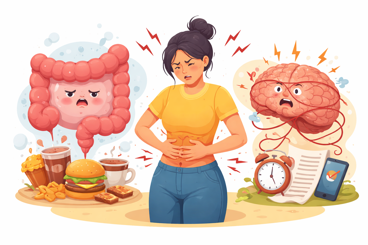 Burta umflată și nervii întinși: legătura despre care n-ai știut