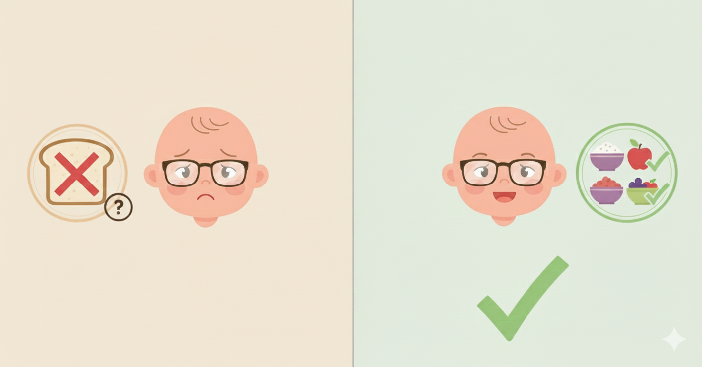 Semne că un copil nu tolerează bine glutenul în primele luni de diversificare