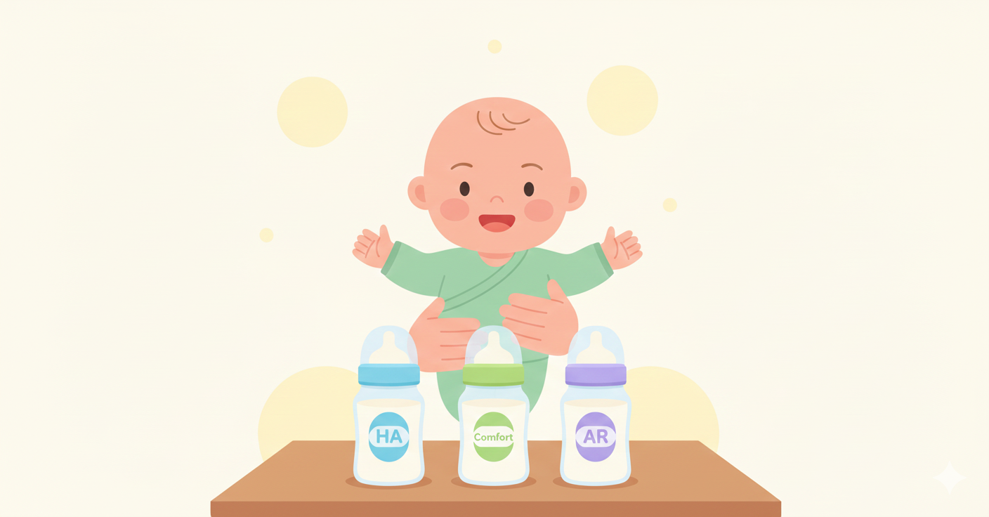Formule HA, Comfort sau AR? Ghid simplu pentru părinți: cum alegi formule potrivite