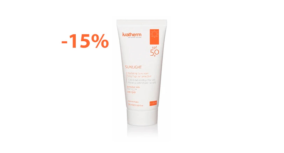 Crema pentru față cu protecție solară Ivatherm Sunlight 50+ - Farmacia Familiei