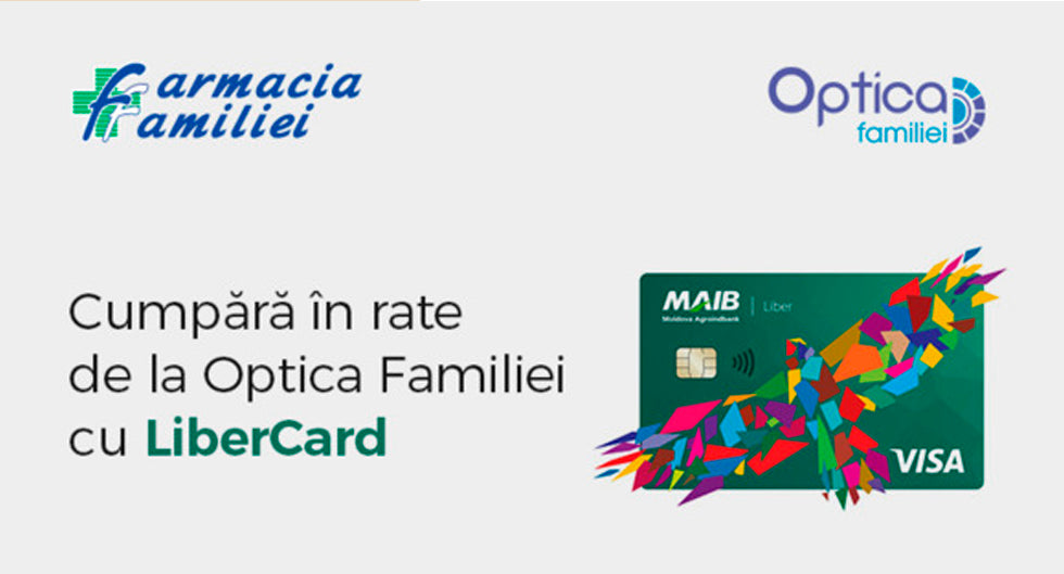 Cumpără în rate de la OPTICA FAMILIEI cu LiberCard!