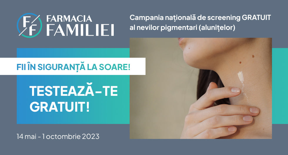 Cancerul de piele poate fi prevenit! Fii în siguranță la soare! Testează-te gratuit!