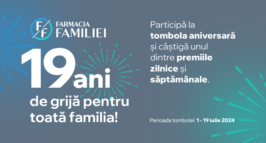 Farmacia Familiei celebrează 19 ani! Participă la tombola aniversară și câștigă premii valoroase!