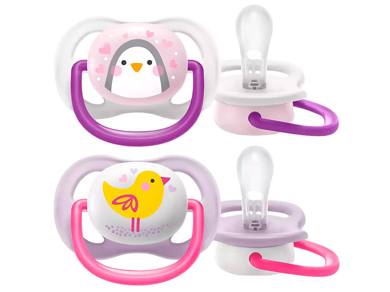 Philips Avent Ultra Air Suzete din silicon Girl 0-6m 2 buc SCF080/06