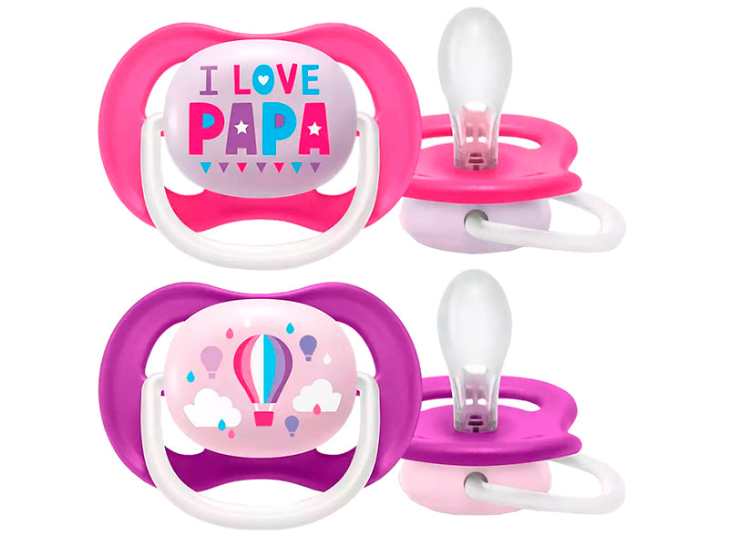 Philips Avent Ultra Air Suzete din silicon Girl 6-18m 2 buc SCF080/04