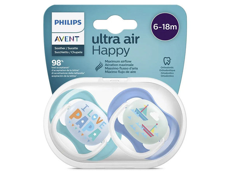 Philips Avent Ultra Air Suzete din silicon Boy 6-18m 2 buc SCF080/03