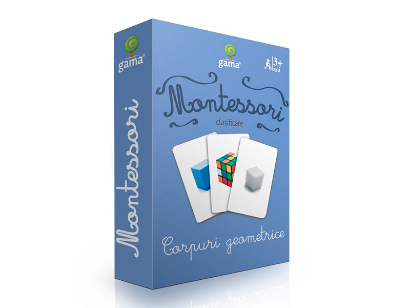Carti de joc Montessori. Corpuri geometrice
