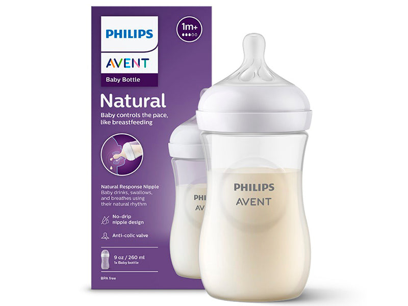 Philips Avent Natural Response Biberon din plastic +1 luni cu debit 3, 260 ml SCY903/01
