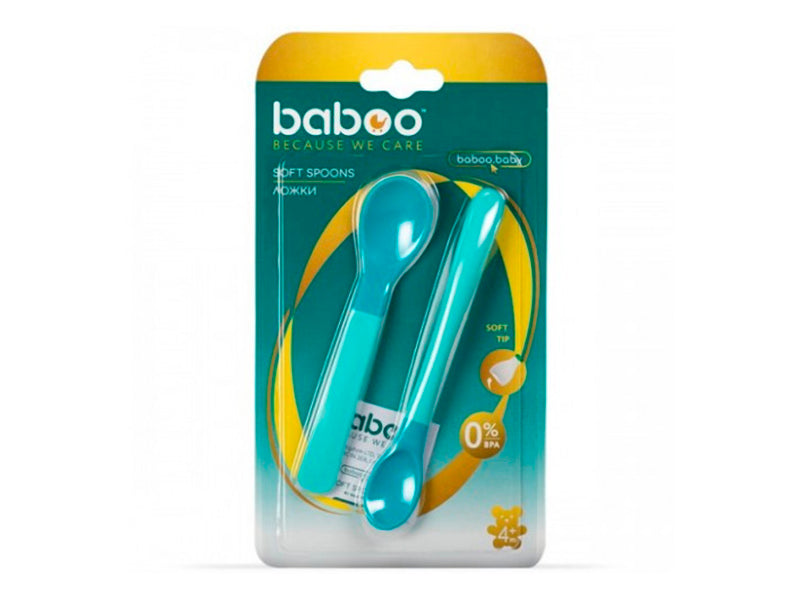 Baboo lingura termo silicon turcoaz 4M+ 2buc 10-034