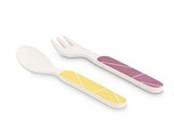 Baboo set flexibil lingura + furculita peach 6M+ 10-036