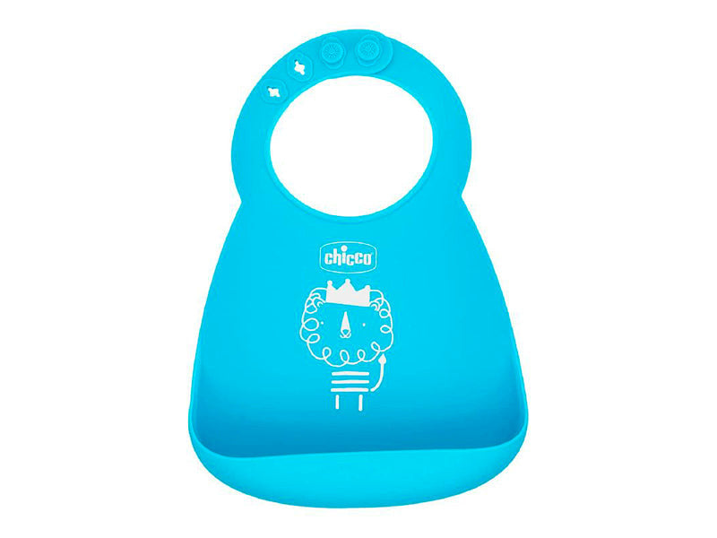 Chicco Baveta din silicon cu buzunar BLUE 1021920