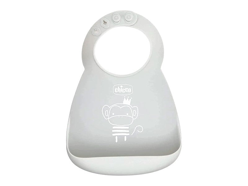 Chicco Baveta din silicon cu buzunar GREY 10219300