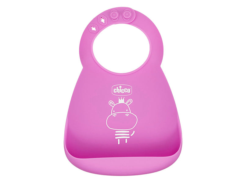 Chicco Baveta din silicon cu buzunar PINK 1021910