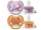 Philips Avent Ultra Soft Suzete din silicon Girl 6-18m 2 buc SCF091/18 New
