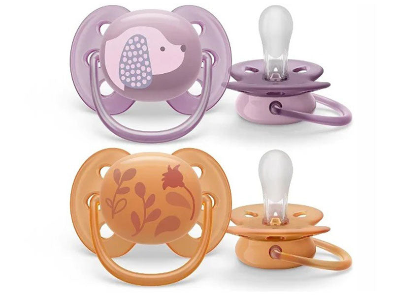 Philips Avent Ultra Soft Suzete din silicon Girl 6-18m 2 buc SCF091/18 New