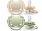 Philips Avent Ultra Soft Suzete din silicon Boy 0-6m 2 buc SCF091/05 New