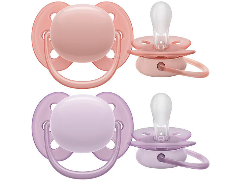Philips Avent Ultra Soft Suzete din silicon Girl 0-6m 2 buc SCF091/31 New