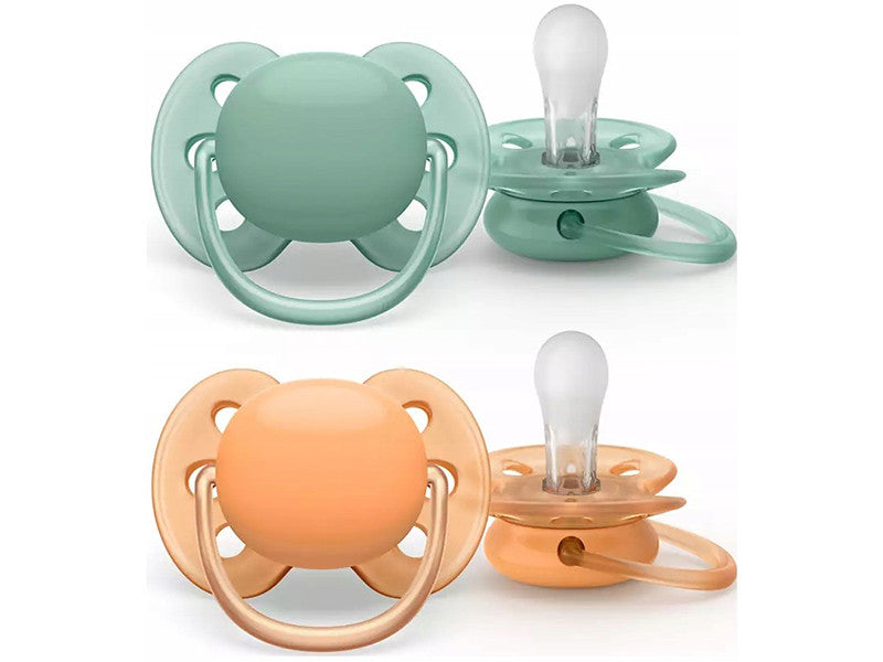 Philips Avent Ultra Soft Suzete din silicon 0-6m 2 buc roz-mov SCF091/03 New