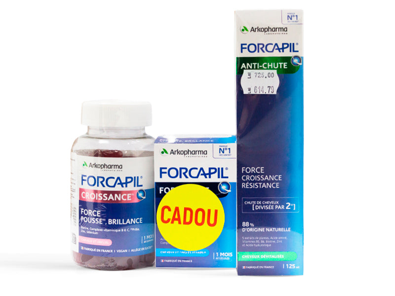 Forcapil SET Croissance Gummies N60 + Forcapil Anti-chute Spray 125ml + Forcapil caps.N60 Cadou