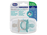 Chicco Suzeta luxe Blue/Gray 6-16M 2buc 7303332