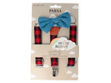 Parsa Beauty Baby Bretele pu pantaloni black/red + papion