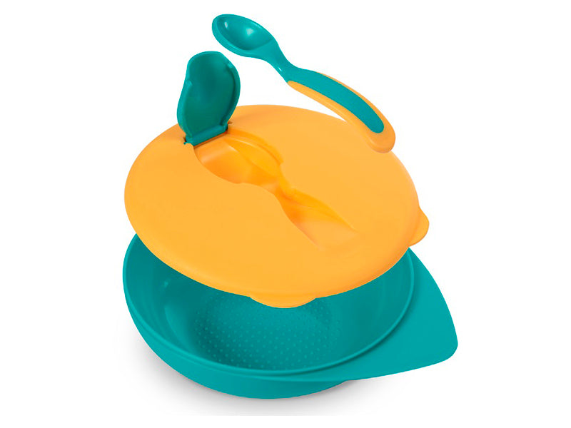 Baboo Миска с крышкой и ложкой оранжевая 6м+
