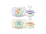 Philips Avent Ultra Start Nighttime Suzete din silicon 0-2m 2 buc SCF075/07