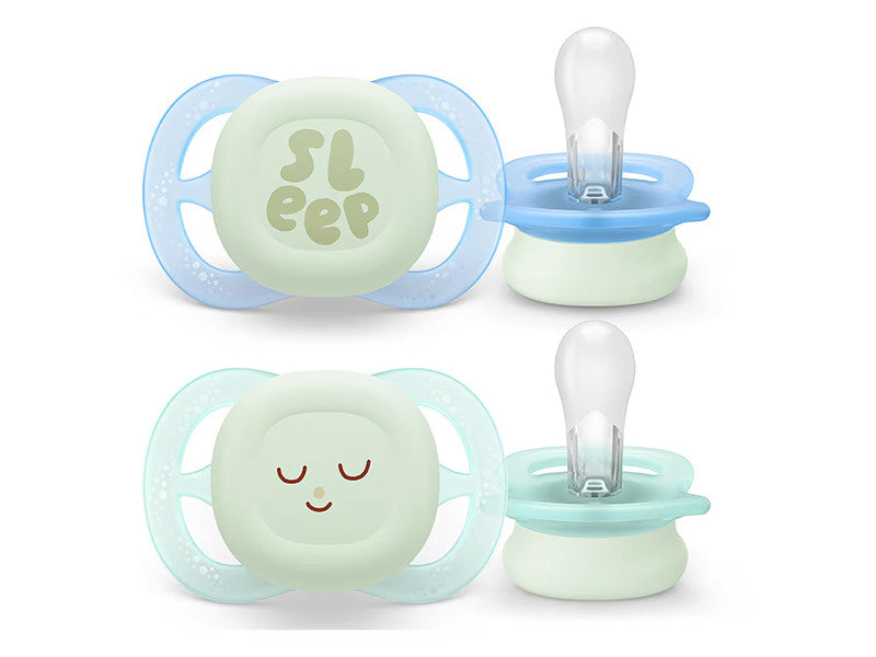 Philips Avent Ultra Start Nighttine Suzete din silicon 0-2m 2 buc SCF075/08