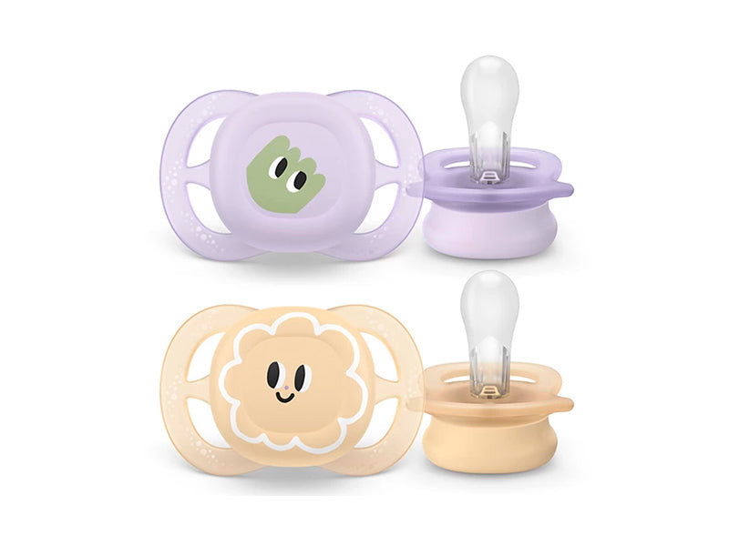 Philips Avent Ultra Start Suzete din silicon 0-2m mov-portocaliu 2 buc SCF075/03