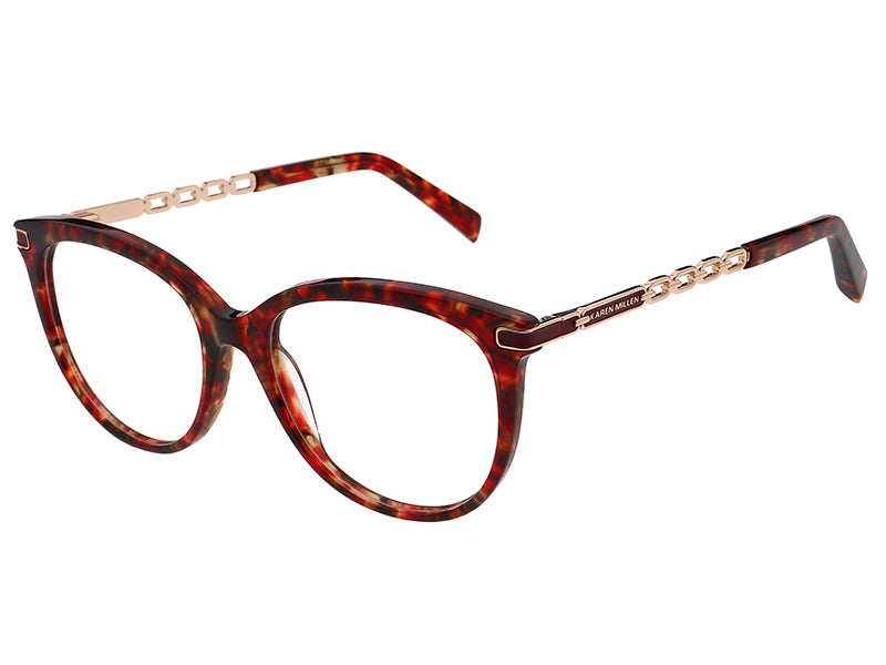 Rama optica KAREN MILLEN KM1072-294/53-17, red pattern, 2024, din Acetat, p/u femei