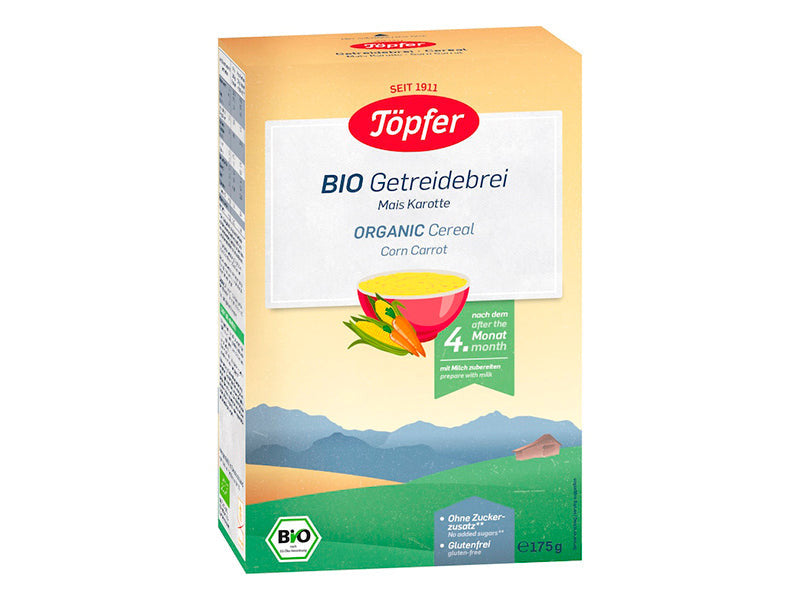 Topfer Terci Cereale BIO porumb+morcov 4 luni 175g