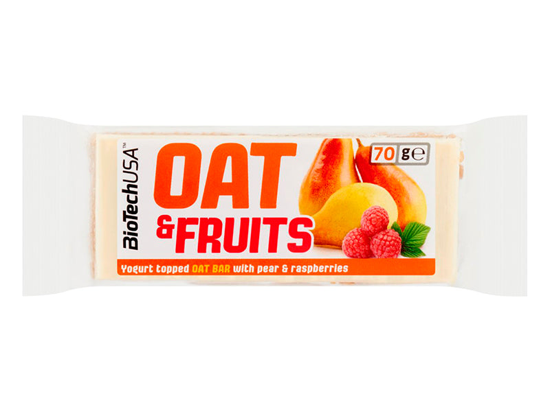 Biotech Batonas Oat & Nuts Bar 70g pere-zmeura cu glazura de iaurt