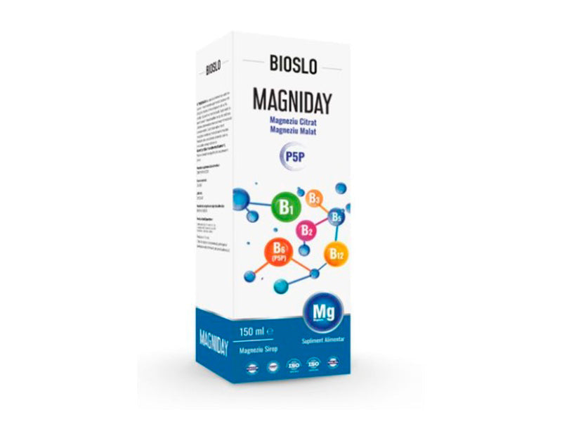 Bioslo Magniday (Magneziu citrat +Malat+Complex Vit,B) sirop 150ml
