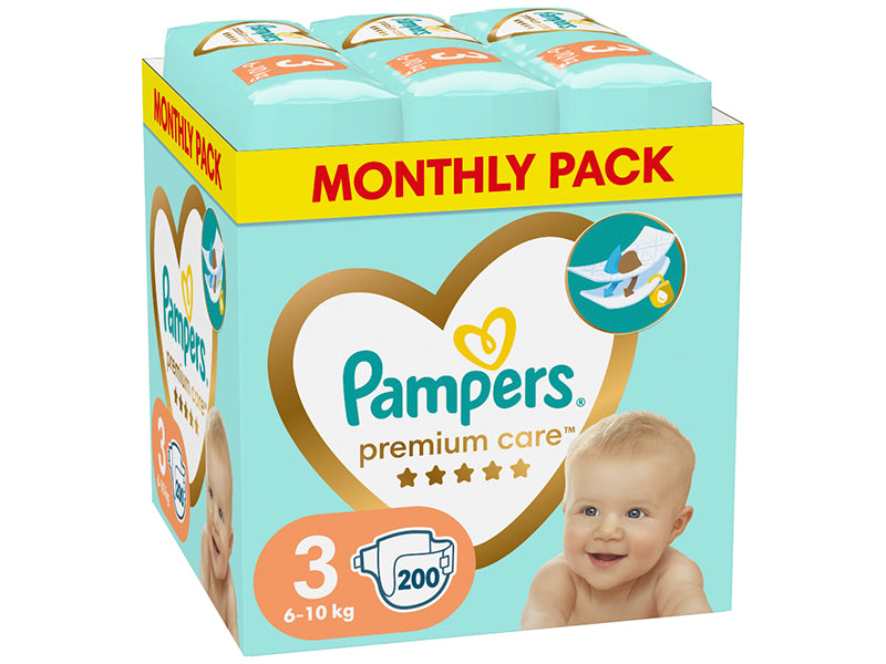 Pampers 3 M BOX PREMIUM CARE MIDI 200
