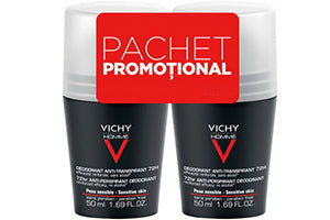 Vichy Deo Roll-on Homme ultra-absorbant 72h 50ml 1+1 (-50% la al doilea produs)