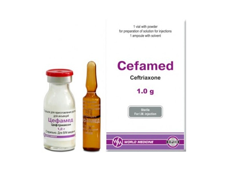 Cefamed 1 g pulb.+solv./soluție injectabilă