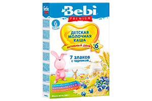 Bebi Premium Terci cu lapte 7 Cereale Afine 6+ 200g