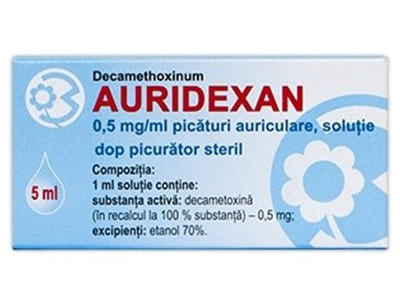 Auridexan 0,5 mg/ml / 5 ml picături auriculare, soluţie