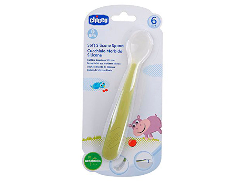 Chicco Lingurita silicon moale verde 6 luni+ new