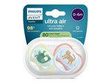 Philips Avent Ultra Air Suzete din silicon 0-6m 2 buc tigru-frunza (SCF087/02) pe Baza de Plante-80%
