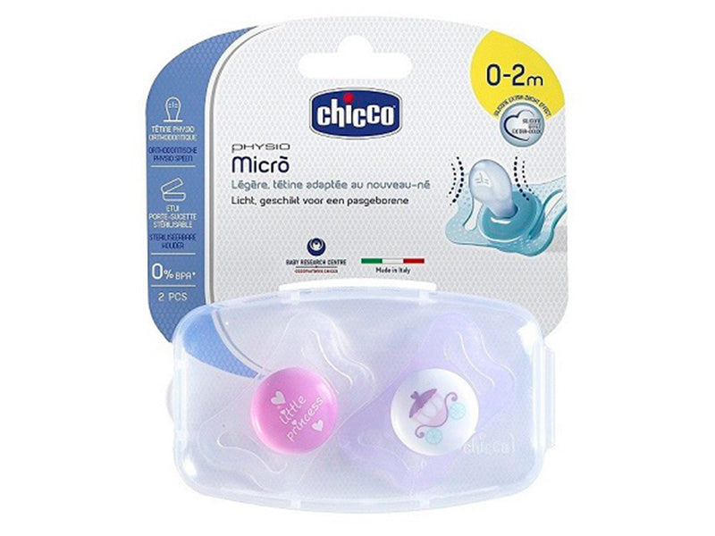 Chicco Suzeta MICRO silicon Roz 0-2M 2buc