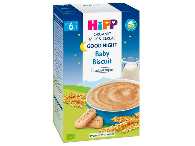 Hipp Terci organic cu lapte "Noapte buna" cu biscuiti p/u copii (6 luni) 250g