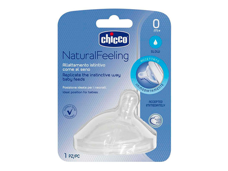 Chicco tetina silicon NaturalFeeling,flux regular 0+luni