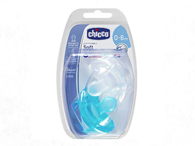 Chicco Suzeta totala din silicon Boy (silicon + verde) 0-6M 2buc 273021