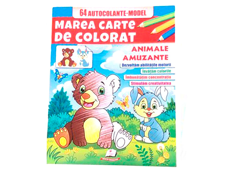 Carte mare de colorat animale