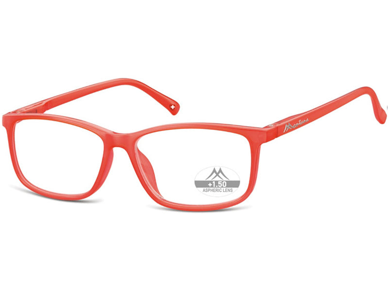 Ochelari de citit Montana HMR62G +1.00, Milky red, 55-15-145 din acetat, femei, dreptunghiular + husa