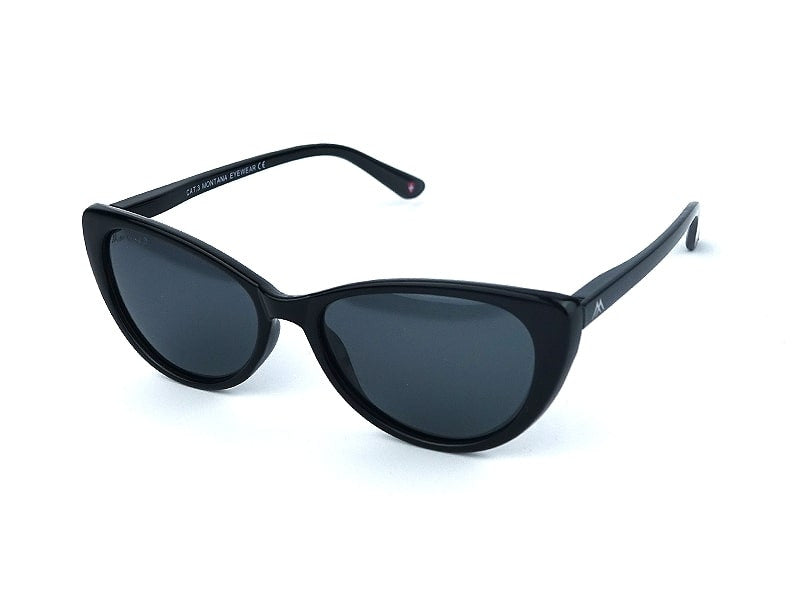 Ochelari de soare Montana MP43 52-16-142, din acetat, femei, butterfly, Black + husa moale