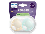 Philips Avent Ultra Soft Соска-пустышка 0–6 месяцев 2 шт.